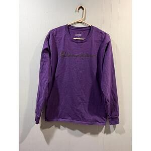 Mens Champion Long Sleeves T Shirt Size Medium Purple